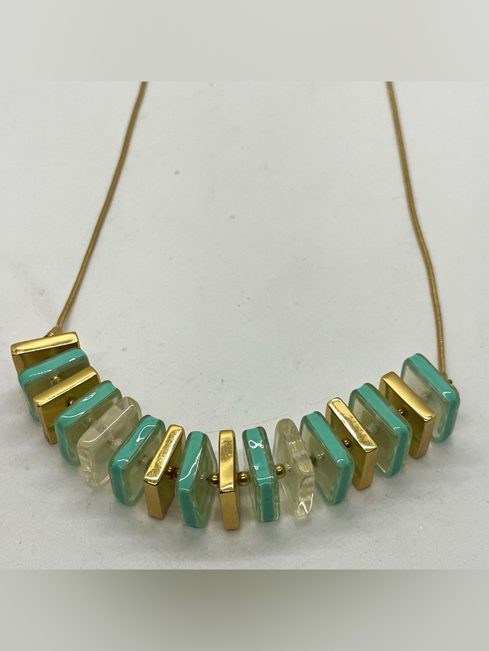 Kate Spade ♠️ Gold, Turquoise & Clear Bead Statement Necklace